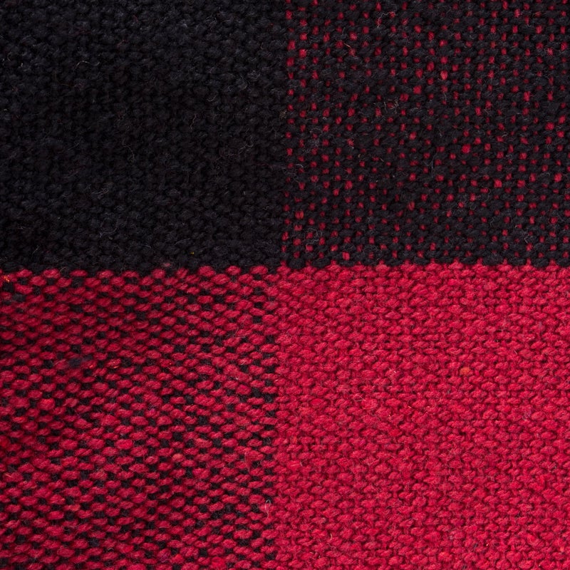 DII Buffalo Check Collection Rustic Farmhouse Throw Blanket with Tassles, 50x60, Tango Red/Black - Image 4